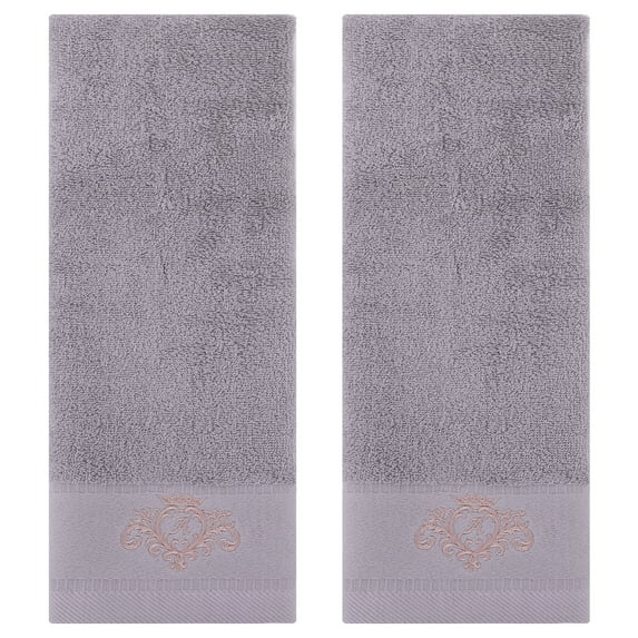REGALWOVEN Crown Cartoon Pattern Hand Towels for Bathroom, 2 Pack Cotton Hand Towel Set, Soft Absorbent Decorative Towels Light Brown 13" x 30"