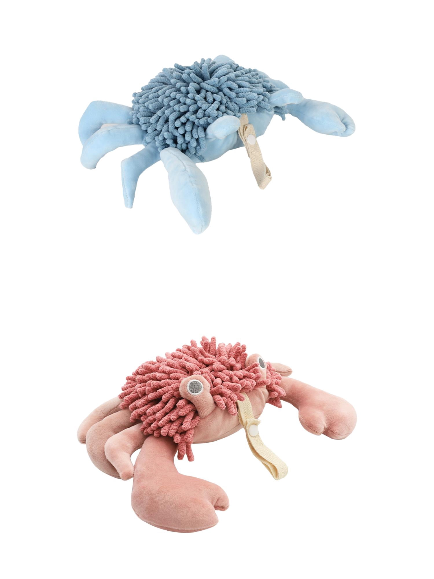 NOMADIC NOOK 2 Pack Cute Animal Chenille Hanging Hand Towels, Cartoon Fuzzy Ball Hand Towel, Soft Absorbent Decorative Bathroom Towels 9" x 12" Blue/Indian Red
