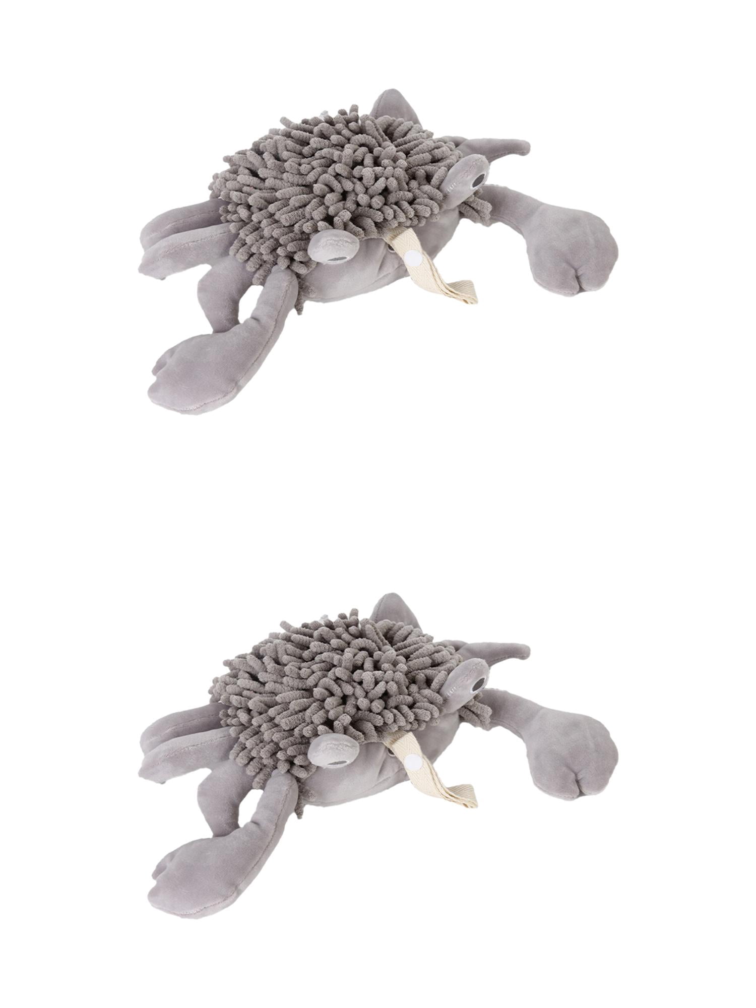 NOMADIC NOOK 2 Pack Cute Animal Chenille Hanging Hand Towels, Cartoon Fuzzy Ball Hand Towel, Soft Absorbent Decorative Bathroom Towels 9" x 12" Grey