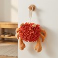 thumbnail image 1 of REGALWOVEN Cute Animal Chenille Hanging Hand Towels, Cartoon Fuzzy Ball Hand Towel, Soft Absorbent Decorative Bathroom Towels 1 Pc Orange 9" x 12", 1 of 6