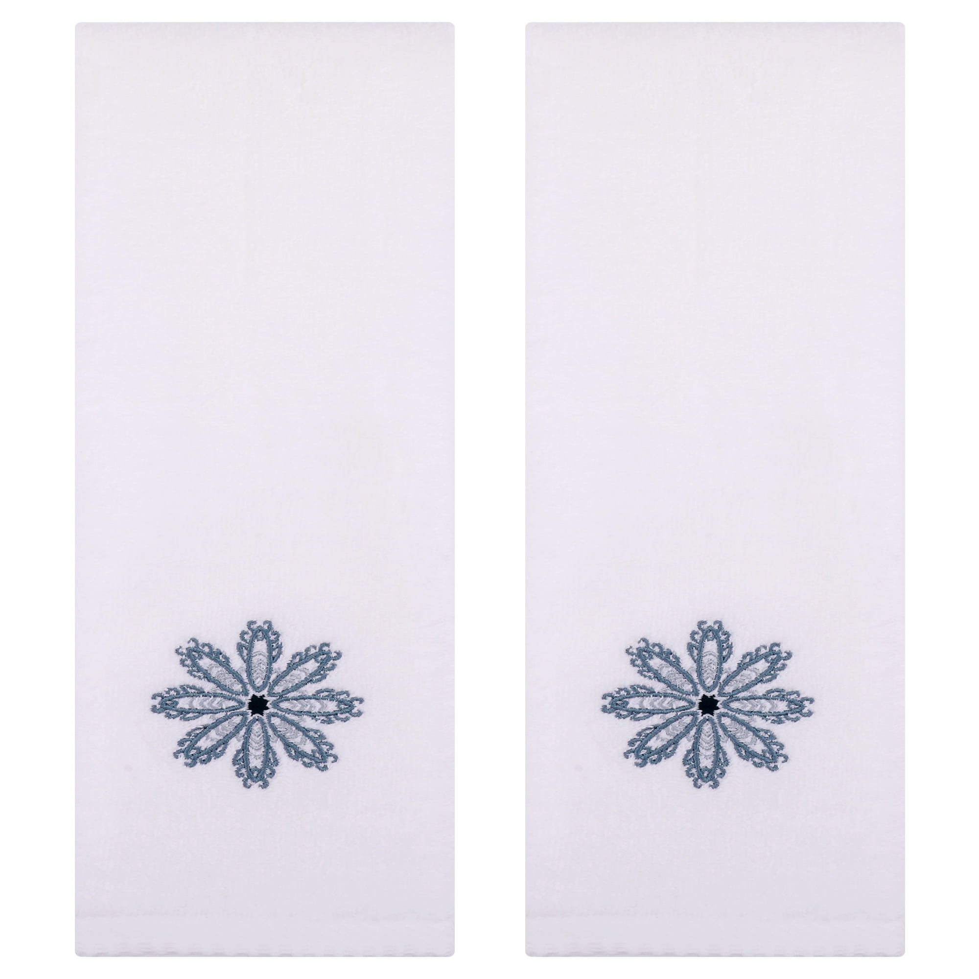 REGALWOVEN Embroidered Floral Pattern Decorative Hand Towels Set of 2 ...