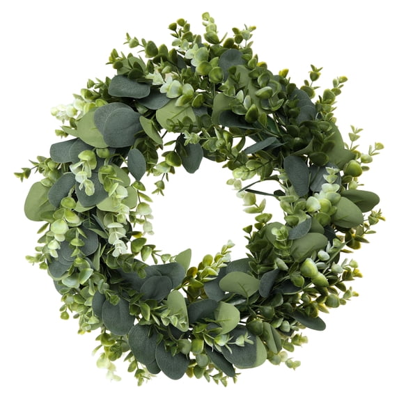 REGALWOVEN Eucalyptus Wreaths for Front Door Handmade Fall Wreath Green Leaf Wreath for Porch Farmhouse Patio Decor Green 14 in