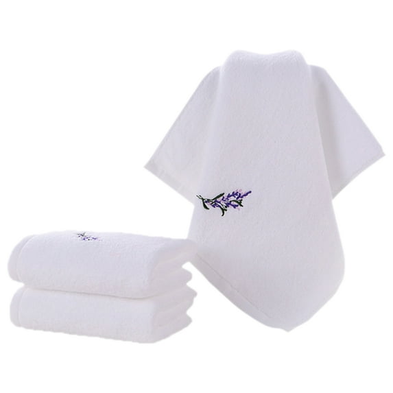 REGALWOVEN Floral Embroidered Cotton Hand Towels, 13 x 29 Inch Soft Absorbent Hand Towel Set for Bathroom, Home Decor White 2-Piece