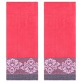 thumbnail image 1 of REGALWOVEN Floral Jacquard Hand Towels Set of 2, Home Soft Absorbent Hand Towel for Bathroom, Hotel, Gym and Spa Pink 13" x 29", 1 of 2