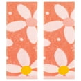 thumbnail image 1 of REGALWOVEN Floral Pattern Pure Cotton Soft Absorbent Decorative Hand Towels for Bathroom 13 x 29 Inch Orange 2-Piece, 1 of 2
