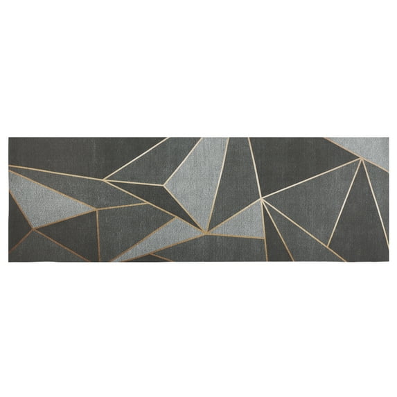 REGALWOVEN Geometric Kitchen Mat Non-Slip Kitchen Runner Rug for Home Grey 18" x 28"