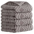 thumbnail image 1 of REGALWOVEN Geometric Pattern Cotton Decorative Hand Towels, 13 x 29 Inch Absorbent Soft Towel for Hand Drying and Face Washing Grey 4-Piece, 1 of 4