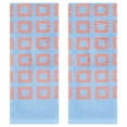 thumbnail image 1 of REGALWOVEN Geometry Patterned Bathroom Hand Towels, Cotton Absorbent Soft Towel for Hand, Face, 13 x 28 Inch Blue 2-Piece, 1 of 4