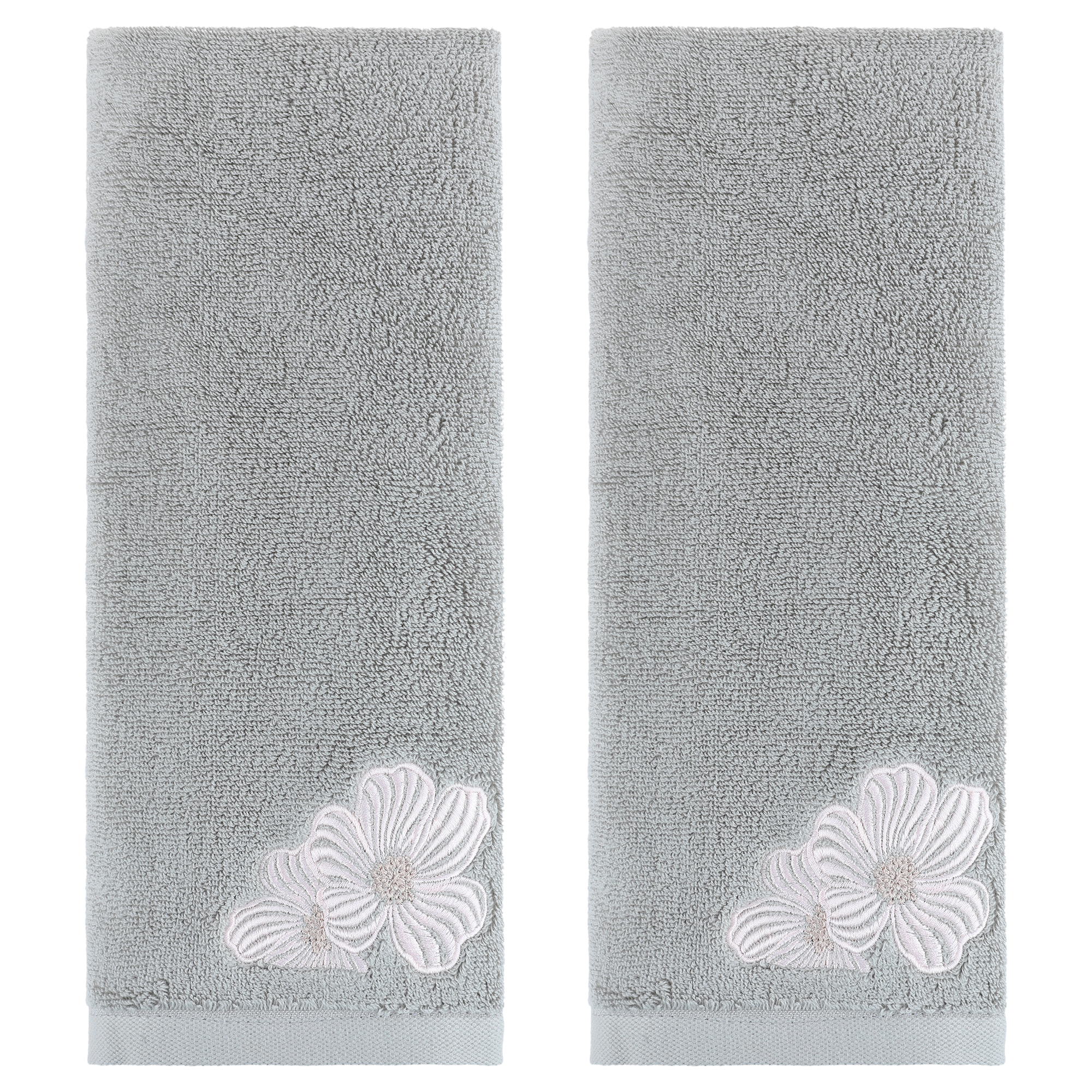 REGALWOVEN Hand Towels Set of 2 Embroidered Floral Pattern Decorative Towel Cotton Absorbent Soft Bathroom Hand Towel Set Camel 14" x 31"