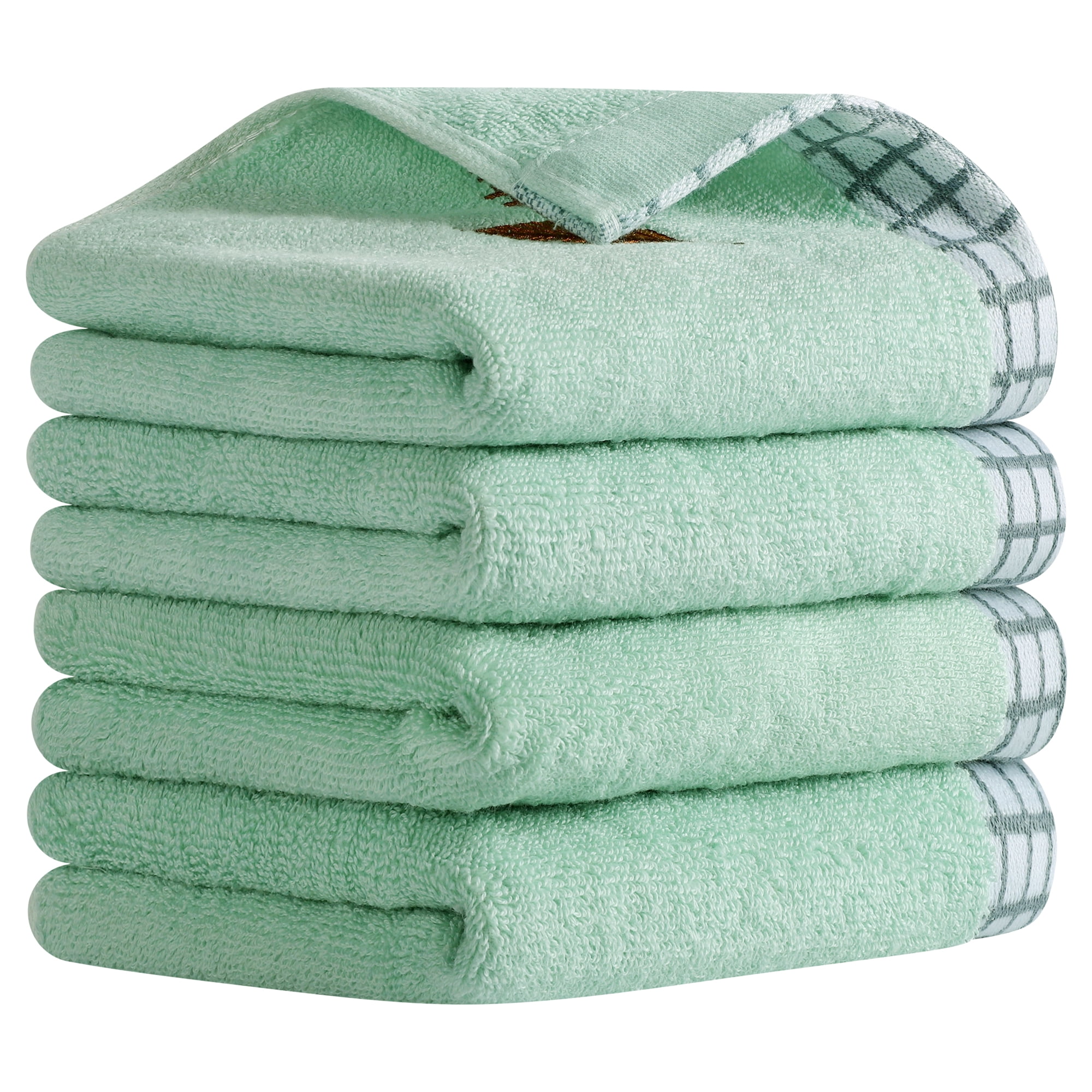 REGALWOVEN Leaves Pattern Hand Towels for Bathroom, 13 x 29 Inch Soft Absorbent Decorative Towel Blue 4-Piece
