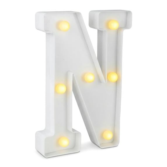 REGALWOVEN Marquee Letters with Lights, LED Light Up Signs for Wedding, Birthday Party, Wall Decor, Battery Operated Light Letter N 5.5"L x 1.3"W x 8.1"H
