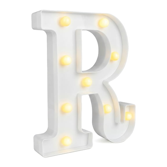 REGALWOVEN Marquee Letters with Lights, LED Light Up Signs for Wedding, Birthday Party, Wall Decor, Battery Operated Light Letter R 6.5"L x 1.5"W x 8.5"H