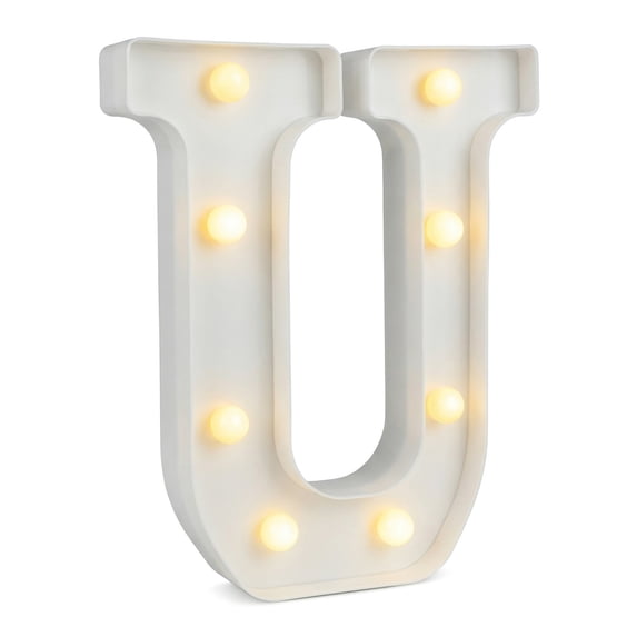 REGALWOVEN Marquee Letters with Lights, LED Light Up Signs for Wedding, Birthday Party, Wall Decor, Battery Operated Light Letter U 6.5"L x 1.5"W x 8.5"H