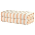 thumbnail image 1 of REGALWOVEN Oversized 2 Pack Stripe Bath Towel Set, Cotton, Highly Absorbent Towels for Gym, SPA, Yoga Orange 28" x 56", 1 of 7