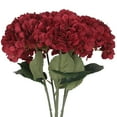 thumbnail image 1 of REGALWOVEN Pack of 6 Artificial Hydrangea Silk Flowers Bouquet Fake Floral Plants for Wedding Party Home Decor Burgundy 22.8 in, 1 of 5