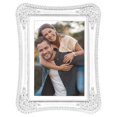 thumbnail image 1 of REGALWOVEN Plated Picture Frame with Crystal for Wedding Shiny with Clear Glass Photo Frames for Tabletop Decor Silver and White 4x6, 1 of 6