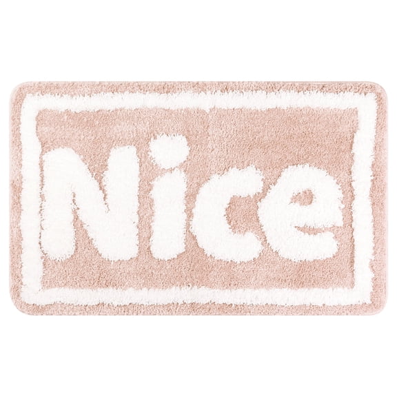 REGALWOVEN Uxcell Plush Non-slip Bathroom Letter Rug, Soft Absorbent Bath Mat for Bathroom, Floor, Tub Pink 20" x 32"