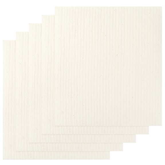 REGALWOVEN Reusable Swedish Dishcloths for Kitchen, Super Absorbent Cellulose Sponge Dish Cloths, 7" x 8" White 5pk