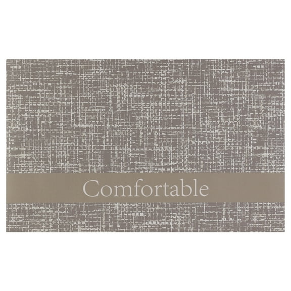 REGALWOVEN Uxcell Set of 1 Letter Pattern Kitchen Mat Waterproof Anti Slip Kitchen Rug Comfort Standing Mats Brown 18" x 28"