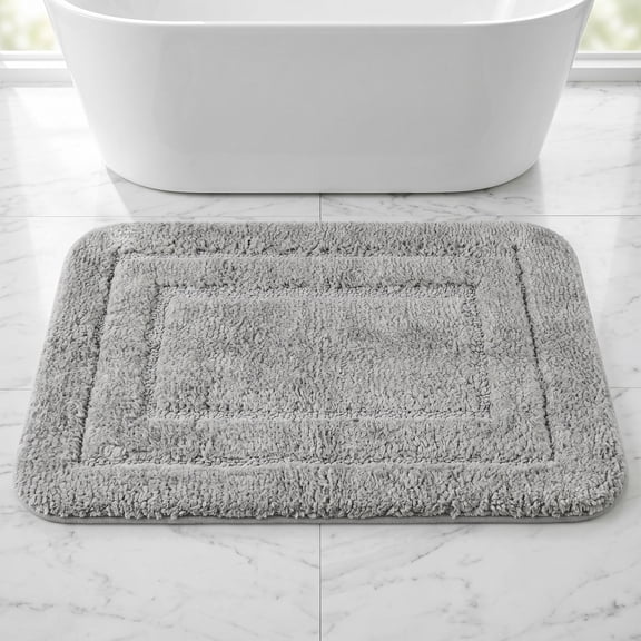 REGALWOVEN Soft Absorbent Bathroom Rug Plush Shaggy Bath Mat Dark Gray 20" x 32"