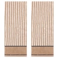 thumbnail image 1 of REGALWOVEN Striped Cotton Bathroom Hand Towels, 13 x 29 Inch Soft Absorbent Decorative Hand Towels Brown 2-Piece, 1 of 4
