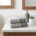 thumbnail image 1 of REGALWOVEN Striped Cotton Bathroom Hand Towels, 13 x 29 Inch Soft Absorbent Decorative Hand Towels Grey 4-Piece, 1 of 7