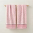 thumbnail image 1 of REGALWOVEN Striped Cotton Bathroom Hand Towels, 13 x 29 Inch Soft Absorbent Decorative Hand Towels Pink 2-Piece, 1 of 7