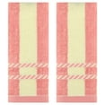 thumbnail image 1 of REGALWOVEN Striped Decorative Hand Towels Absorbent Soft Bathroom Towel for Hand, Face, Drying (15 x 35 Inch) Pink 2-Piece, 1 of 4