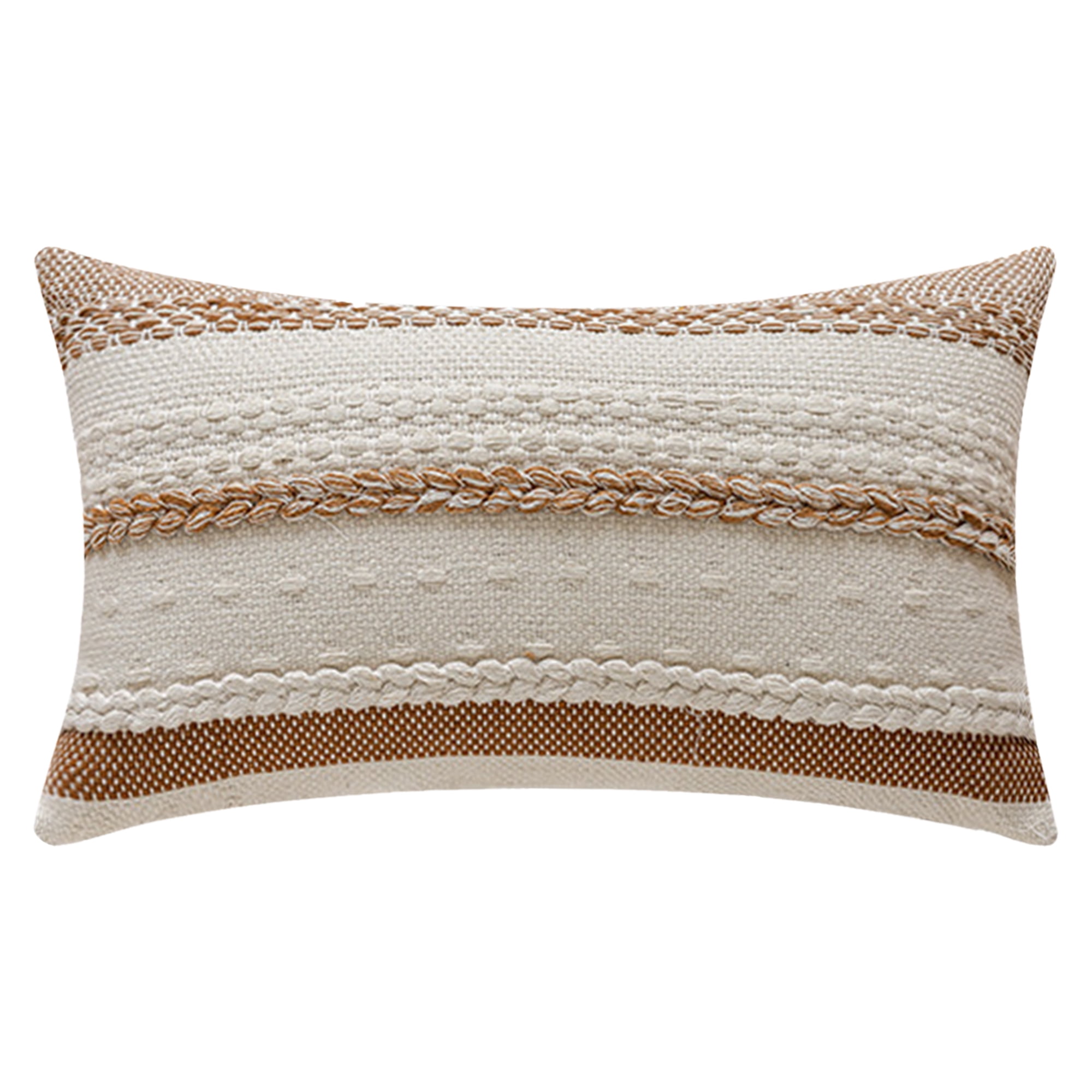 REGALWOVEN Striped Decorative Throw Pillow Covers Pack of 1 for Couch Bed Sofa Home Decor Soft Cushion Pillow Cases Brown 12" x 20"