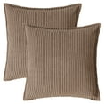 thumbnail image 1 of REGALWOVEN Striped Decorative Throw Pillow Covers Pack of 2 Soft Cushion Pillow Cases for Sofa Home Decor Brown 18" x 18", 1 of 6