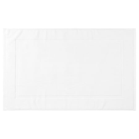 REGALWOVEN Cotton Banded Bath Mat Reversible Step Out Soft Plush Bath Rug Absorbent Rug for Hotel Spa Bathtub Mat White 20" x 32"