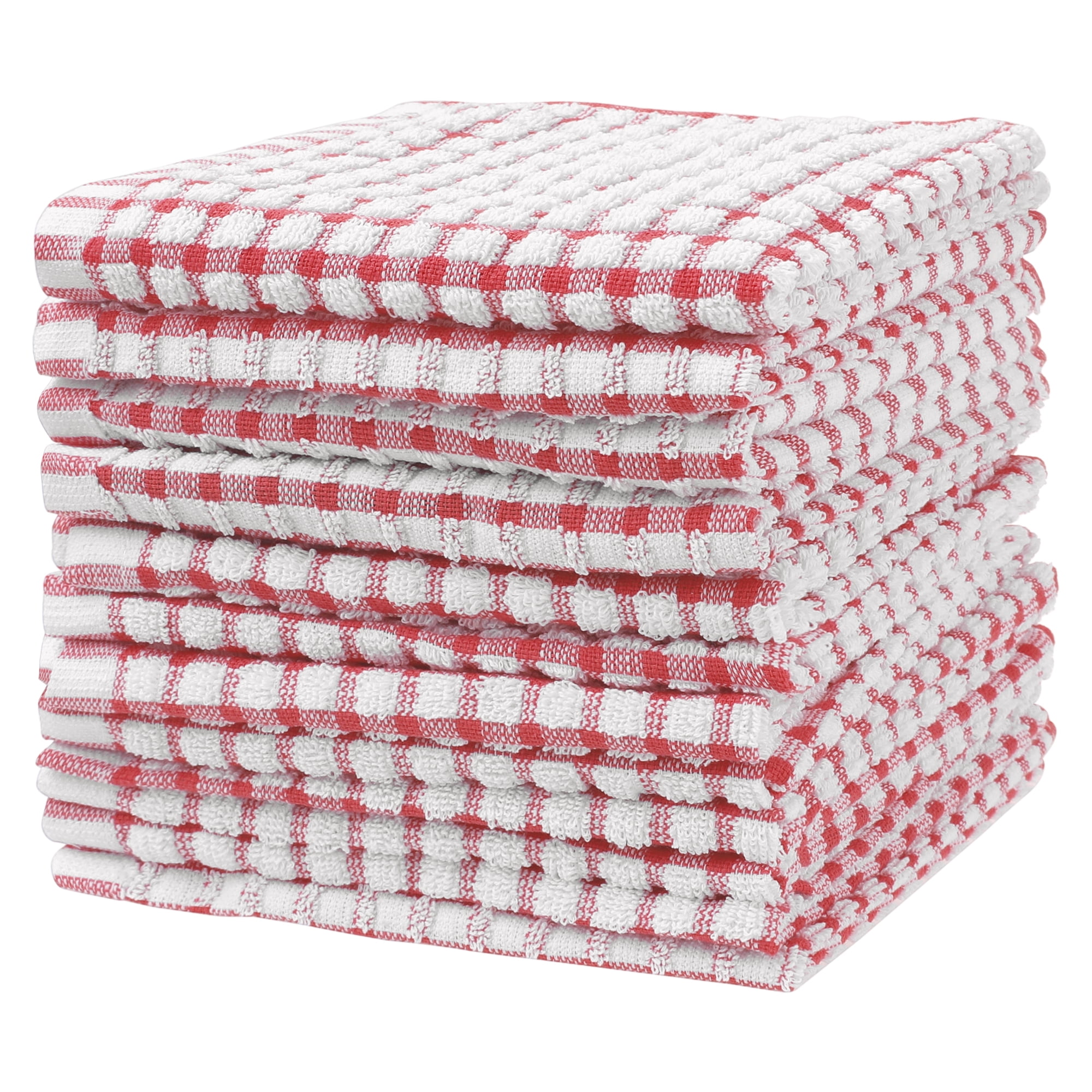 KitchenAid Albany Dishcloth 8 Pack Set, Milkshake/White, 12