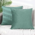 thumbnail image 1 of REGALWOVEN Velvet Knitted Throw Pillow Covers Pack of 2 Square SoftDecorative Pillow Cases Cushion Covers Light Green 18" x 18", 1 of 6