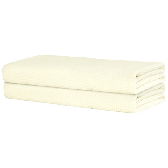 REGALWOVEN Waffle 2 Pack Cotton Bath Towel Set, Soft, Highly Absorbent, Quick Drying Towels for Bathroom Beige 28" x 56"