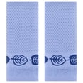 thumbnail image 1 of REGALWOVEN Waffle Cotton Hand Towels Set of 2, Leaves Pattern Decorative Towel, Soft Absorbent Towels for Bathroom Blue 13" x 29", 1 of 4