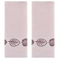 thumbnail image 1 of REGALWOVEN Waffle Cotton Hand Towels Set of 2, Leaves Pattern Decorative Towel, Soft Absorbent Towels for Bathroom Brown 13" x 29", 1 of 4