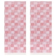 thumbnail image 1 of REGALWOVEN Waffle Hand Towels Set of 2 Checked Pattern Absorbent Soft Decorative Towel for Bathroom Pink 13" x 28", 1 of 5