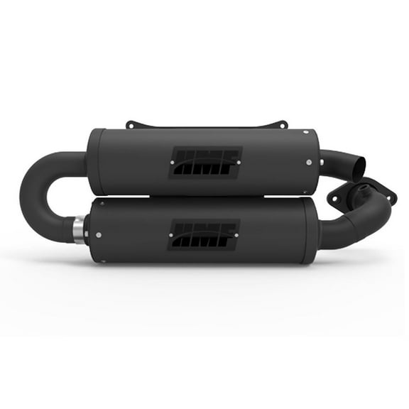 HMF Racing Gun Metal Titan QS Twin Loop Slip On Exhaust For Polaris RZR RS1 2018-2022