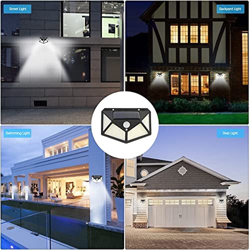 HMFM 6 Pack Solar Lights Outdoor 100 LED with Lights Reflector and 3 ...