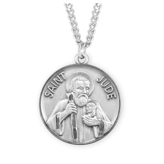HMH Die Struck Hand Engraved Saint Jude Round Sterling Silver Medal for ...