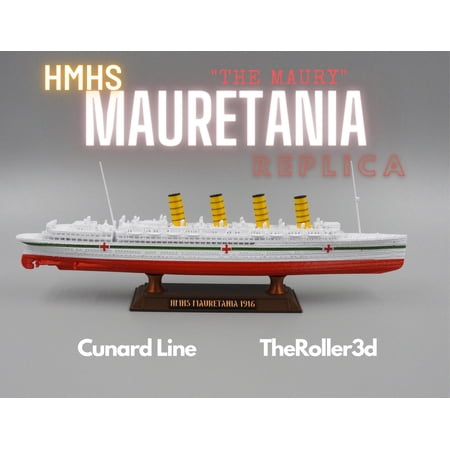 HMHS Mauretania Model 1 Foot in Length with Stand