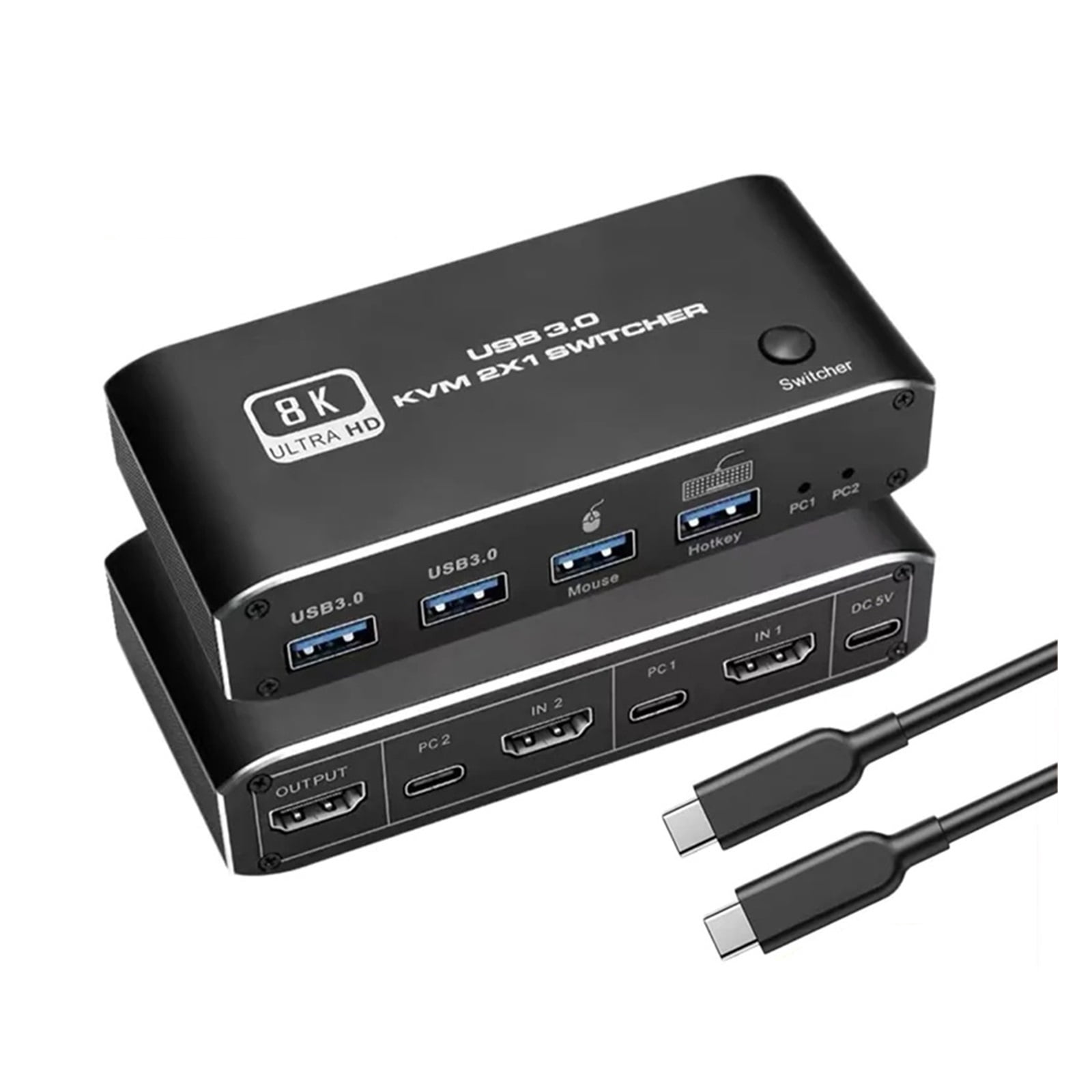HMI 2.1 KVM Switch 4K 120Hz HMI USB KVM Switch Dual Port USB HMI 2.1 Switcher 2X1 2X2 4K 60Hz 8K 60Hz For 2 PCs 1 Monitor ,Effortless Switching