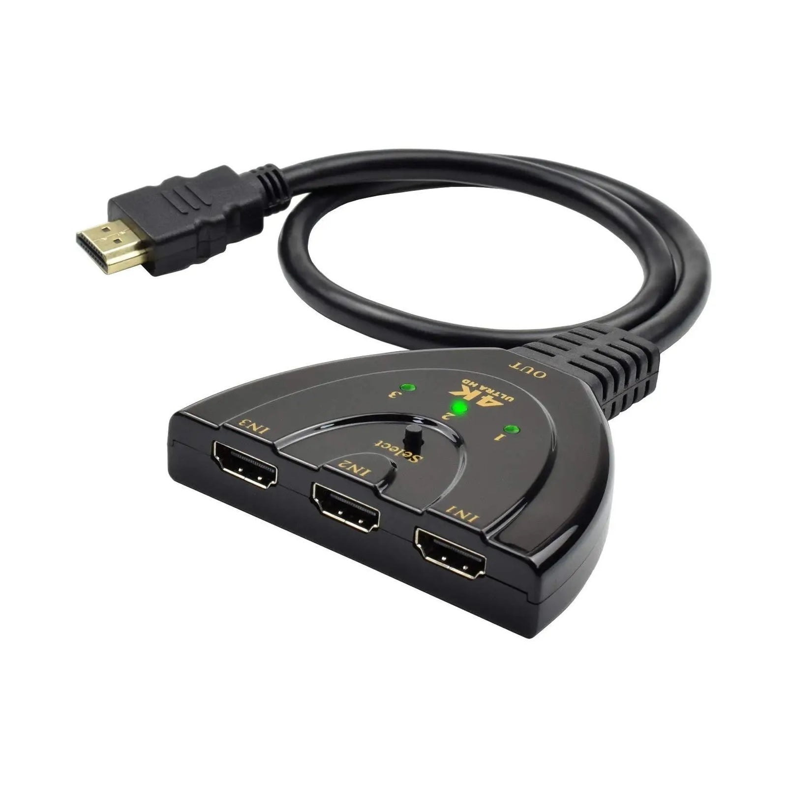 HMI-compatible Switch KVM Splitter 4K 2K 3D 3 Input 1 Output Mini 3 Port VIdeo Switcher HUB 1080P ,Unparalleled Video Performance