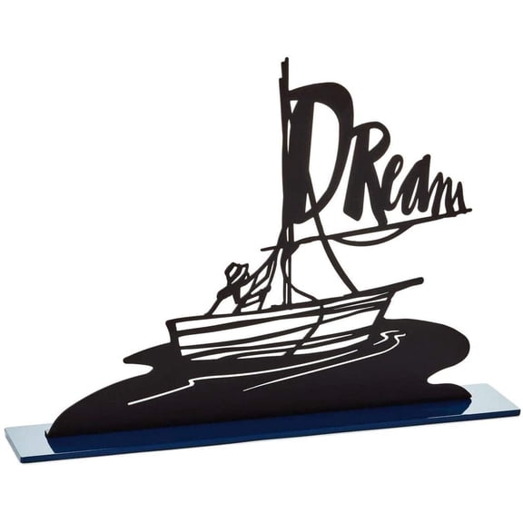 HMK Hallmark Dream Sailboat Laser-Cut Sculpted Metal Quote Sign