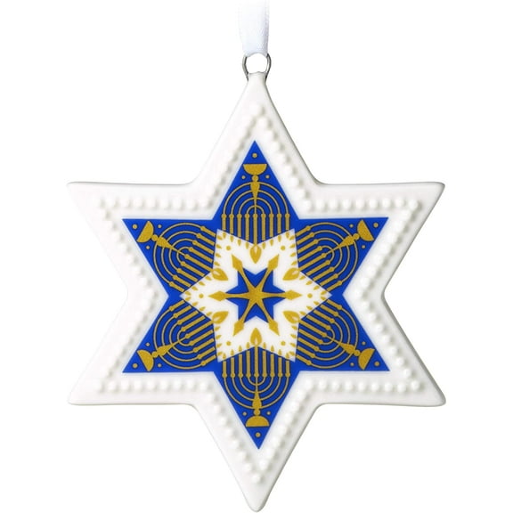 HMK Hanukkah Blessings Star of David Porcelain Ornament