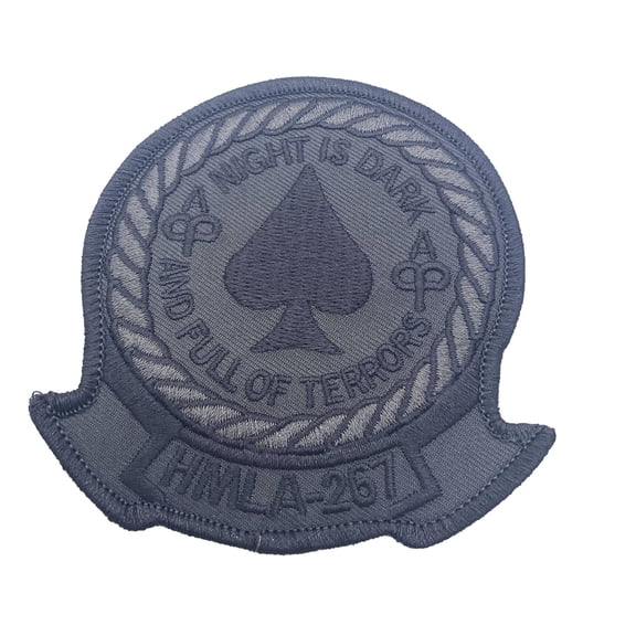 HMLA-267 Stingers Gray- Night is Dark Patch – Plastic Backing
