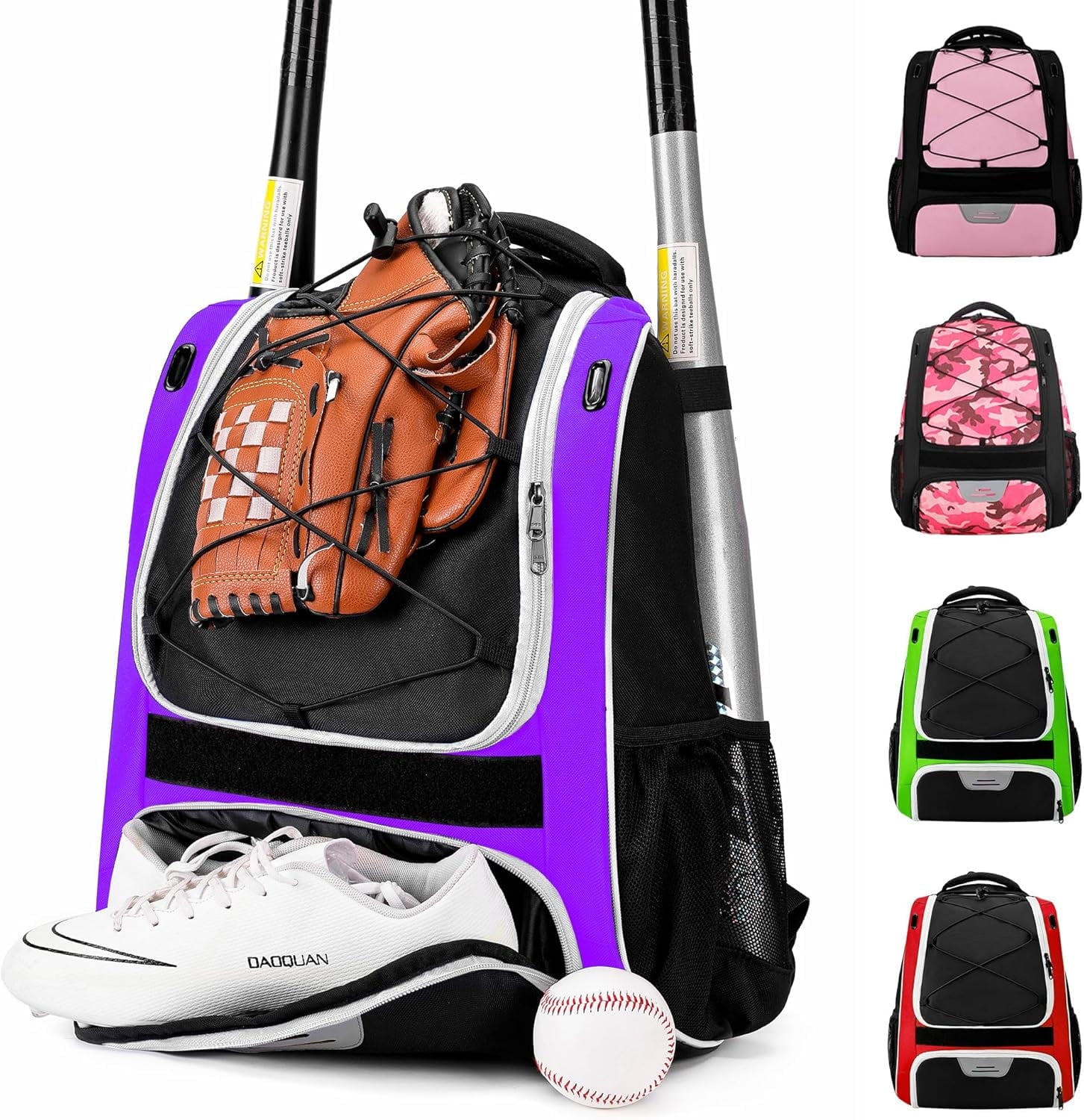 HMLIN Baseball Bag,Baseball Backpack, Softball Bat Bag with 