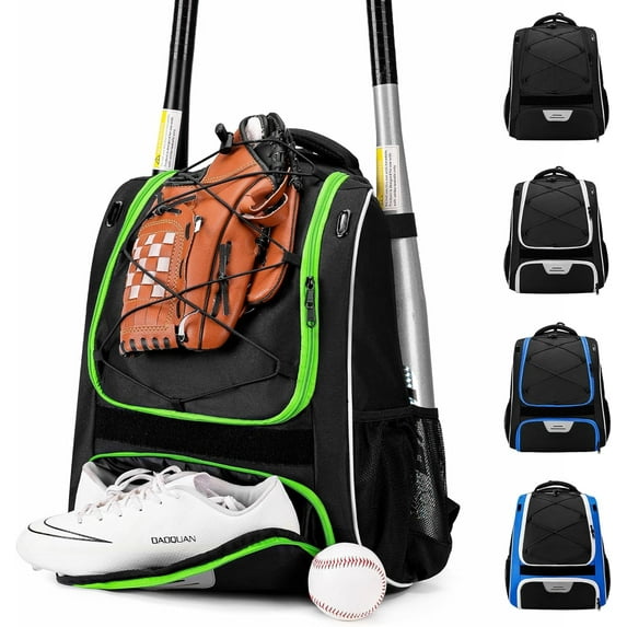 HMLIN Baseball Bag,Baseball Backpack, Softball Bat Bag with Shoes Compartment for Youth Adults,Lightweight Baseball Bag with T-Ball & Softball Equipment & Gear