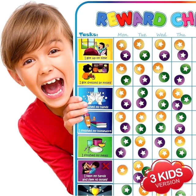 HMMAGNETS Magnetic Reward Chart for Kids, 1–3 Child Chore Chart ...