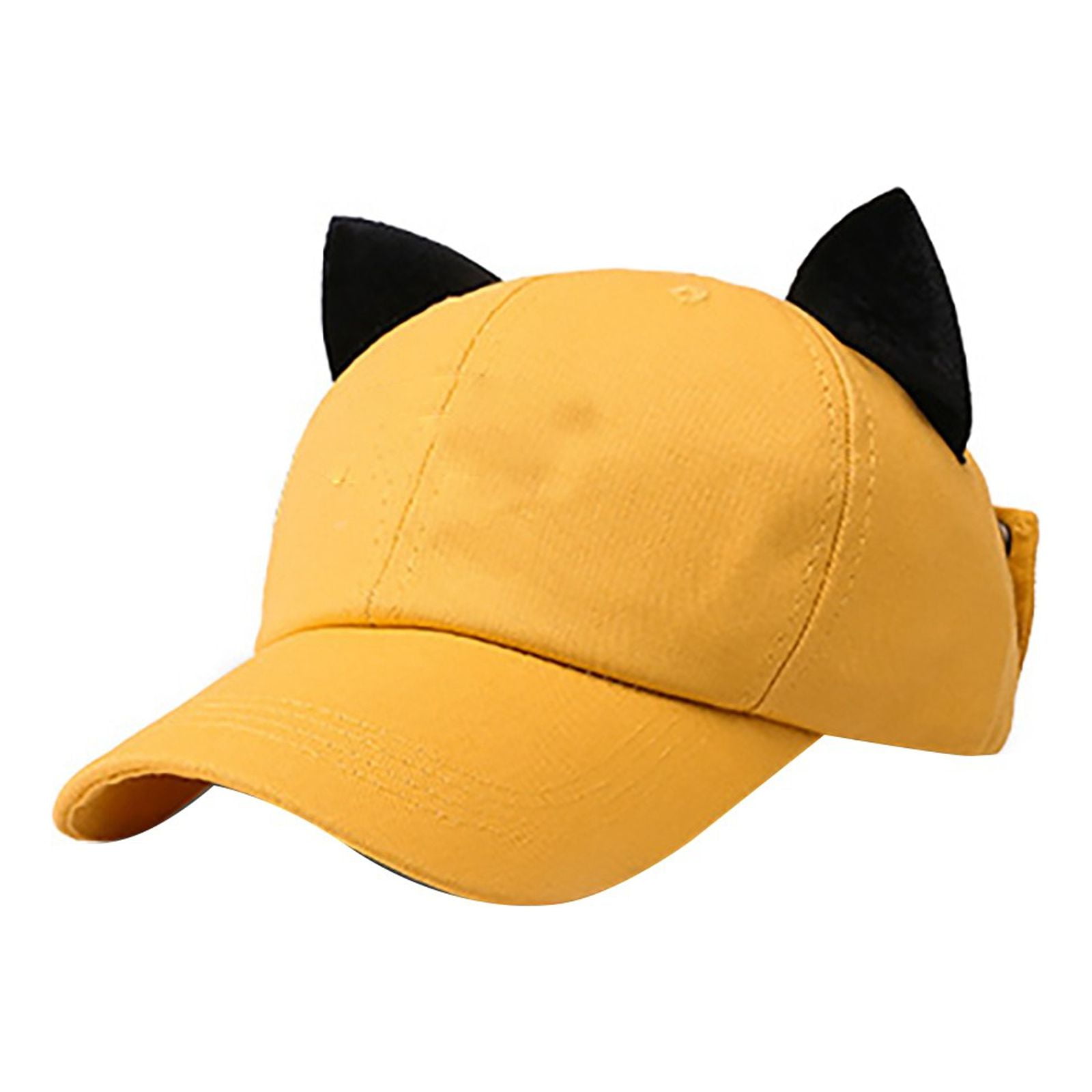 HMOONORY 2024 New Cute with Cat Ears Pilot Baseball Cap Female Spring